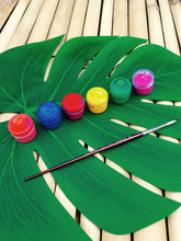 Load image into Gallery viewer, DIY Canvas Drawstring Bag Jungle Theme | Kit with a pack of Fabric Paints | Colour-it-Yourself