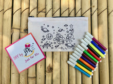 Load image into Gallery viewer, DIY Stationary Pouch Kit | Many Themes | Colour-it-Yourself