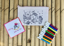 Load image into Gallery viewer, DIY Stationary Pouch Kit | Many Themes | Colour-it-Yourself