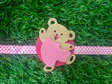 Load image into Gallery viewer, Teddy in Pink | Handmade Magnetic Felt Rakhi