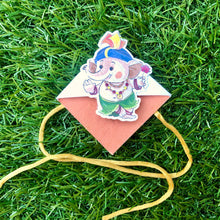 Load image into Gallery viewer, Bal Ganesha :Kids 3-in-1 Bookmark Plantable Rakhi
