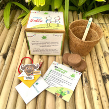 Load image into Gallery viewer, Big Bull :Kids 3-in-1 Bookmark Plantable Rakhi | Rakhi with Seeds| Combo with a Gardening Kit
